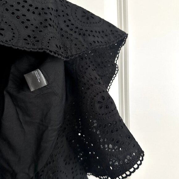 NWT ZIMMERMANN Black Helm Circles Eyelet Short Flutter Sleeve Mini Dress Size S - Picture 8 of 8
